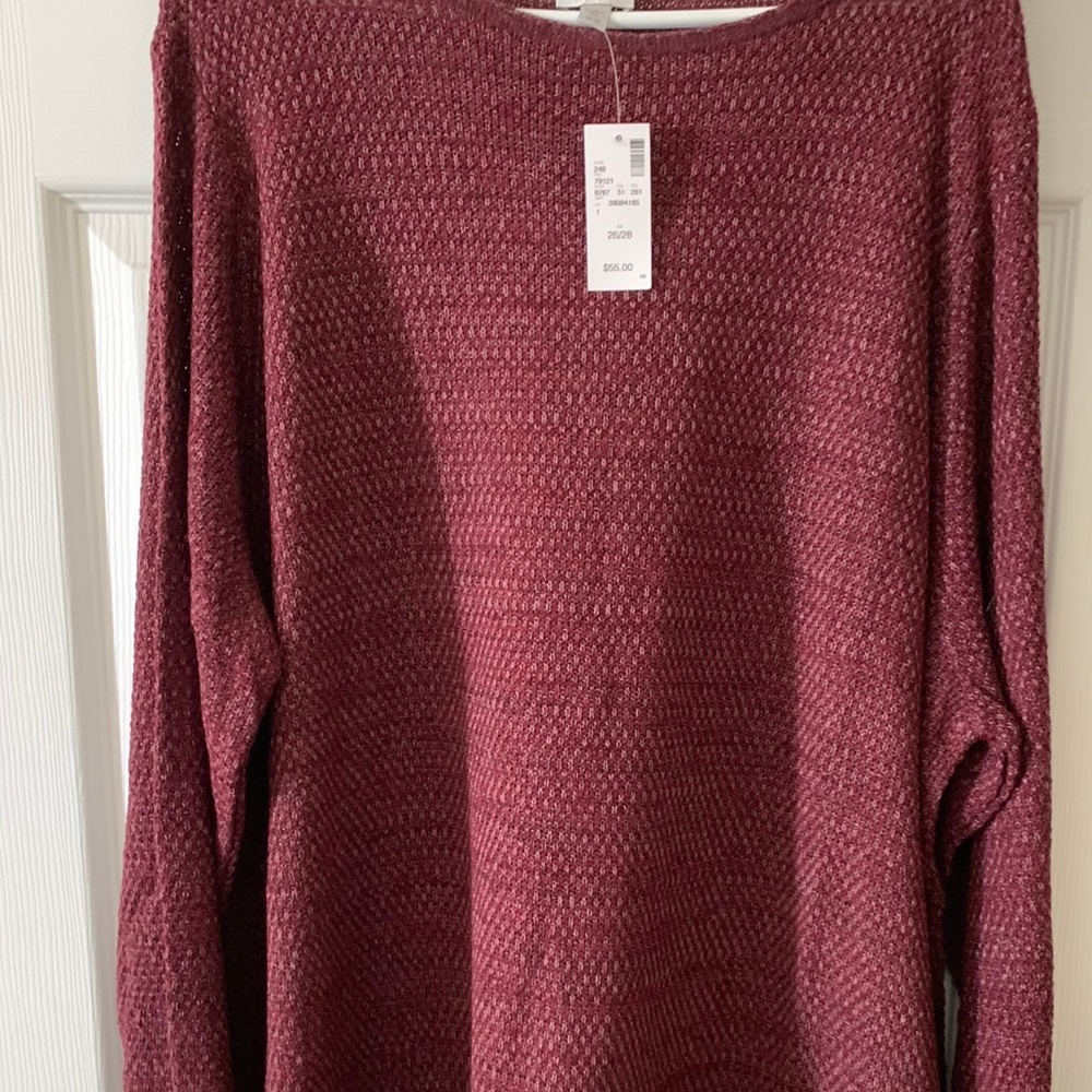Maroon and cream marled sweater